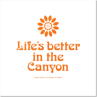 Vintage Laurel Canyon 'Life's better in the Canyon' 1960's retro print Posters and Art